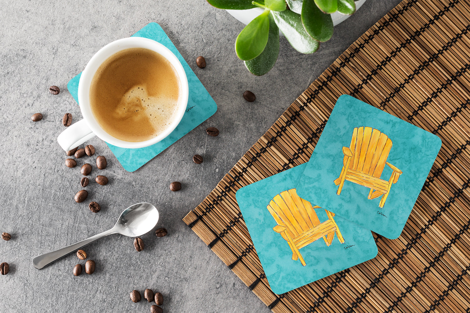 Welcome to the Trailer Foam Coasters Set of 4 Cup Coasters for Indoor Outdoor, Tabletop Protection, Anti Slip, Mouse pad Material