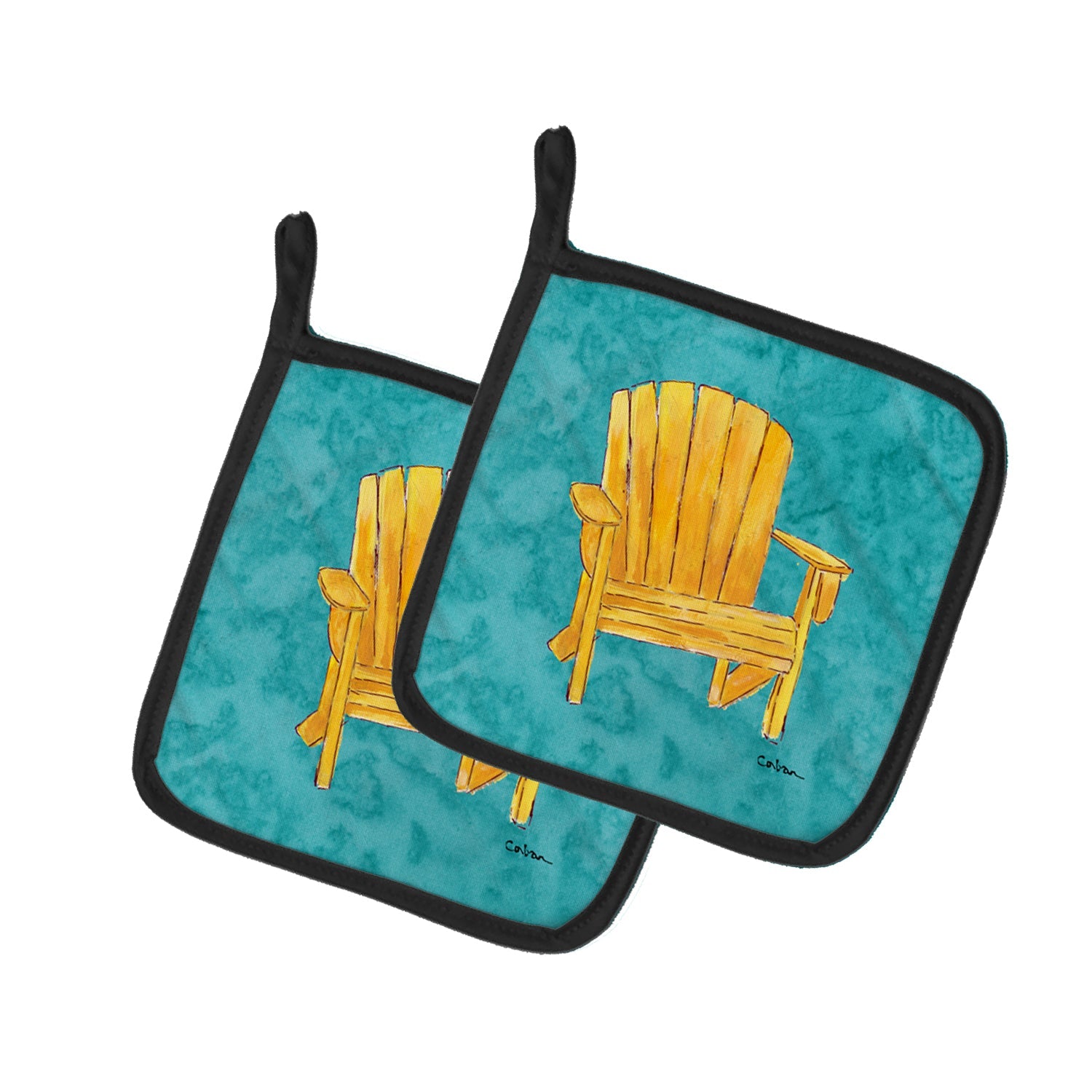 Welcome to the Trailer Pot Holder Set of 2 Heat Resistant Quilted Hot Pads 7.5 x 7.5 Inch, Insulated Kitchen Trivets for Cooking & Baking