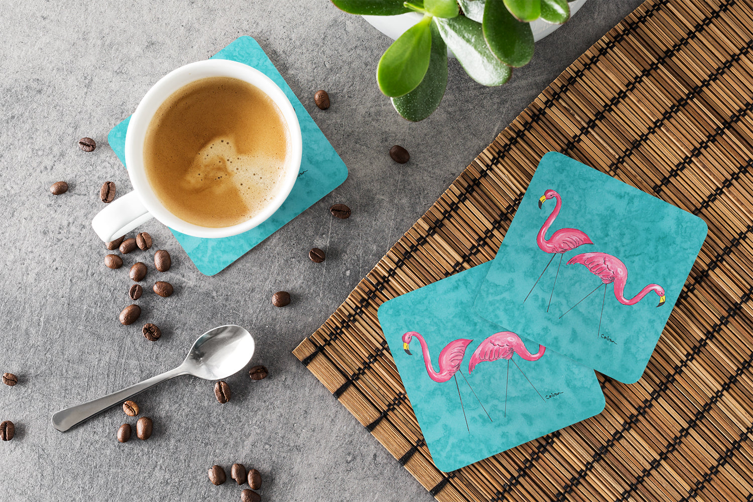 Welcome to the Trailer Foam Coasters Set of 4 Cup Coasters for Indoor Outdoor, Tabletop Protection, Anti Slip, Mouse pad Material