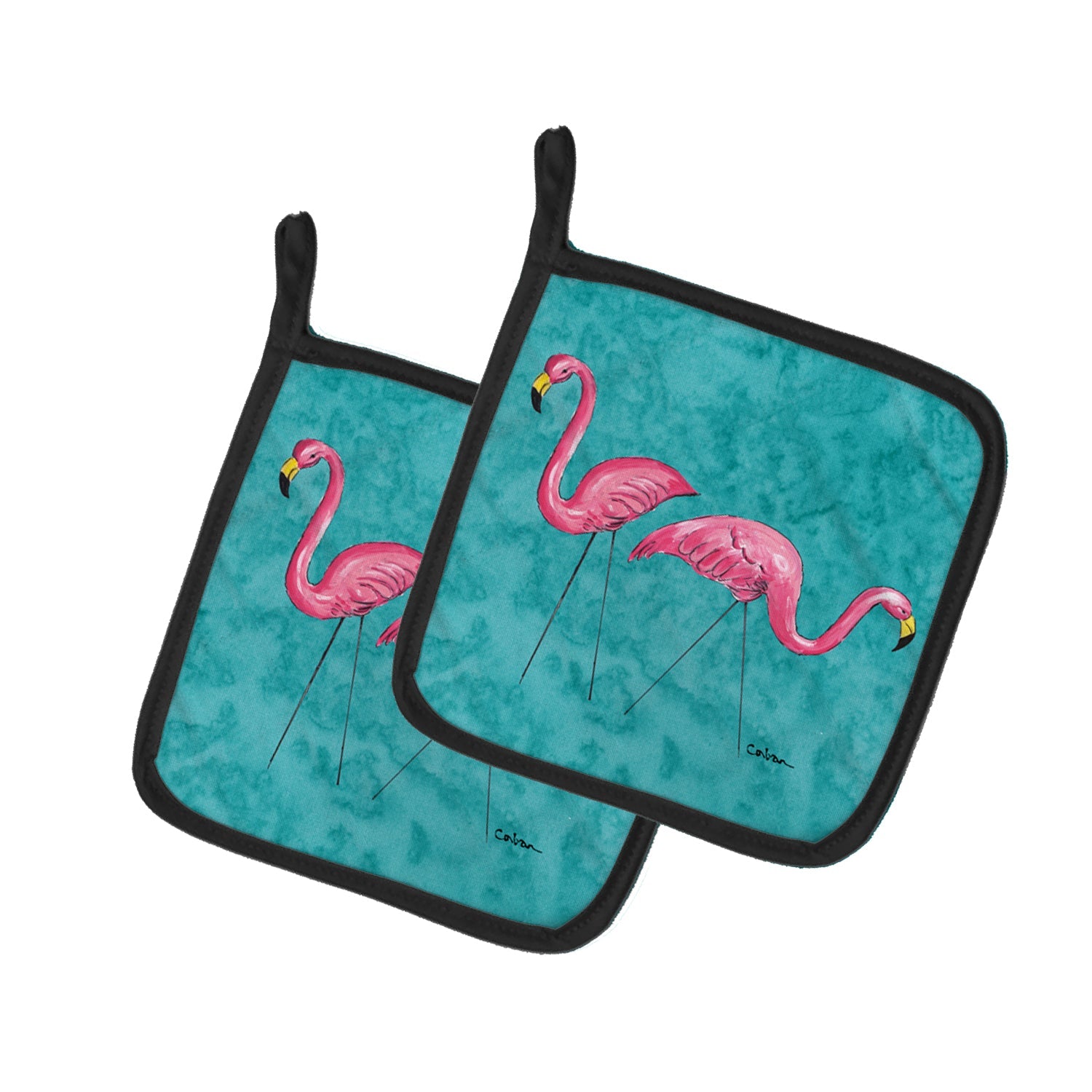 Welcome to the Trailer Pot Holder Set of 2 Heat Resistant Quilted Hot Pads 7.5 x 7.5 Inch, Insulated Kitchen Trivets for Cooking & Baking