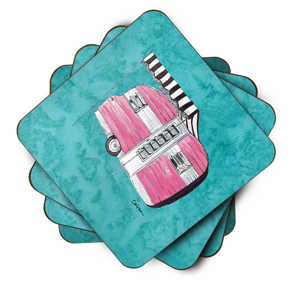 Welcome to the Trailer Foam Coasters Set of 4 Cup Coasters for Indoor Outdoor, Tabletop Protection, Anti Slip, Mouse pad Material