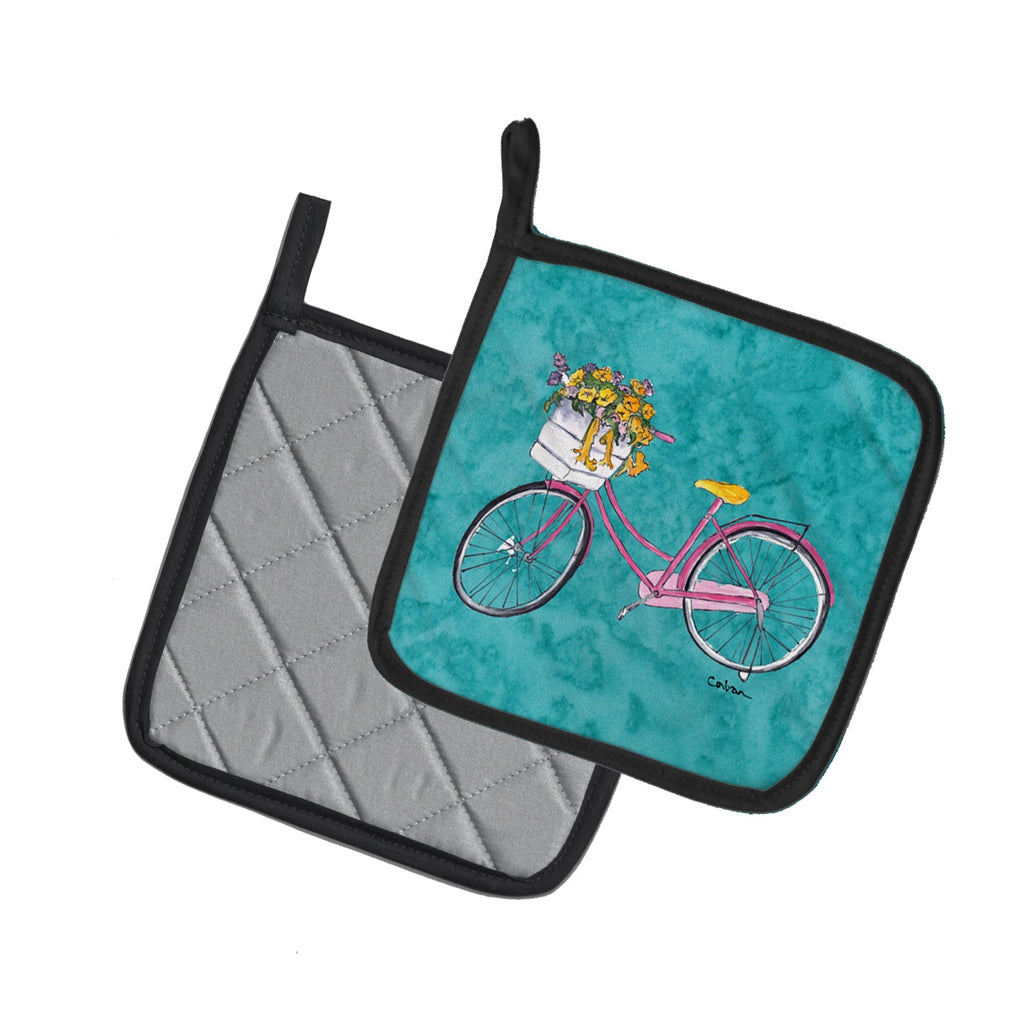 Welcome to the Trailer Pot Holder Set of 2 Heat Resistant Quilted Hot Pads 7.5 x 7.5 Inch, Insulated Kitchen Trivets for Cooking & Baking