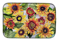 Sunflowers Dish Drying Mat Absorbent Dish Drying Mat Pad for Kitchen Counter Dish Drainer Mat for Countertop, 14 x 21", Multicolor