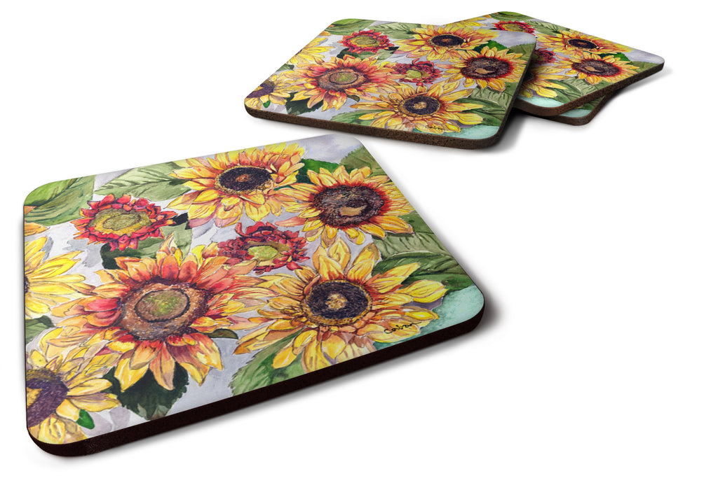Sunflowers Foam Coasters Set of 4 Cup Coasters for Indoor Outdoor, Tabletop Protection, Anti Slip, Mouse pad Material
