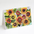 Sunflowers Greeting Cards Pack of 8 Blank Cards with Envelopes Whimsical A7 Size 5x7
