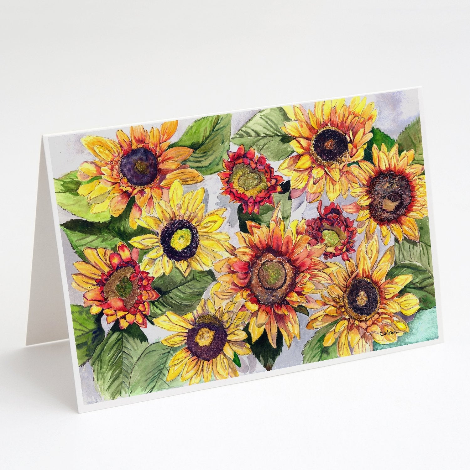 Sunflowers Greeting Cards Pack of 8 Blank Cards with Envelopes Whimsical A7 Size 5x7