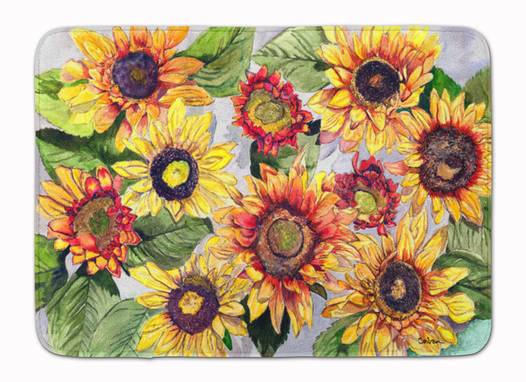 Sunflowers Memory Foam Kitchen Mat Machine Washable Anti-Fatigue Cushion Comfort Bath or Kitchen Rug