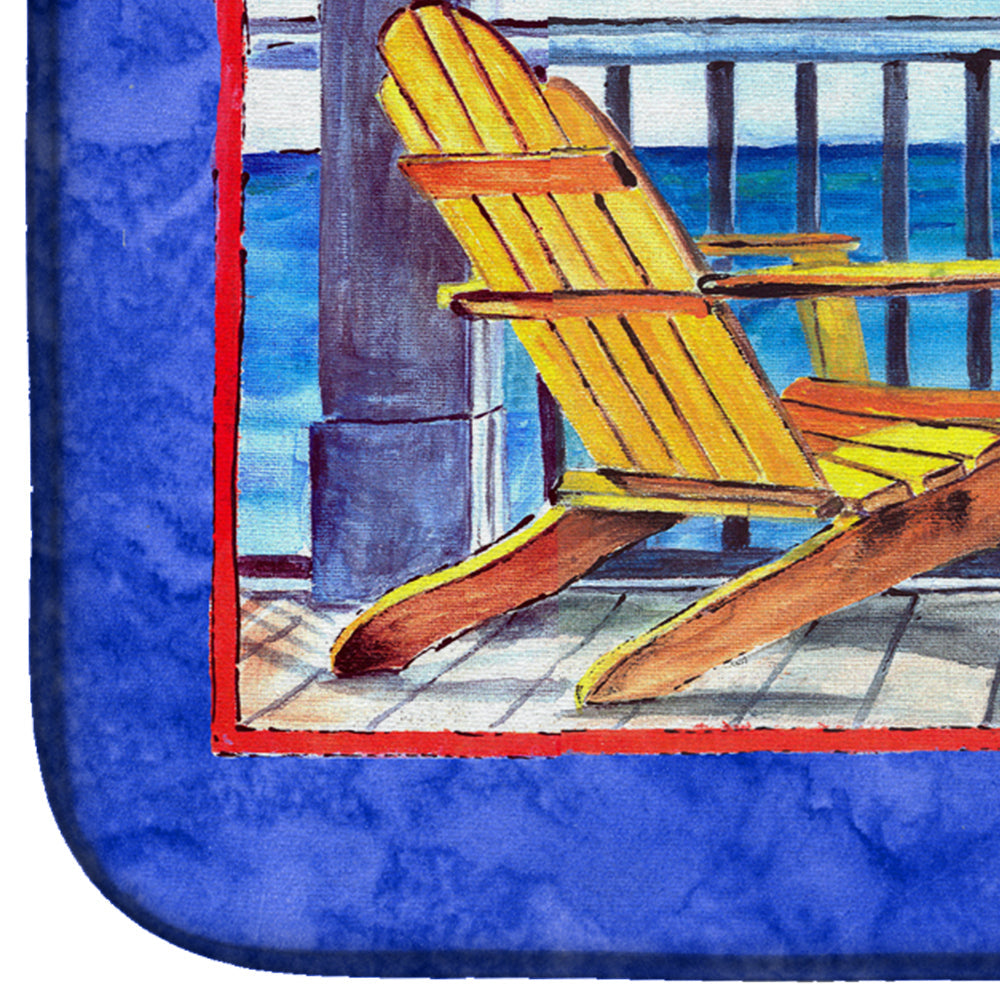 Adirondack Chairs Blue Dish Drying Mat Absorbent Dish Drying Mat Pad for Kitchen Counter Dish Drainer Mat for Countertop, 14 x 21", Multicolor