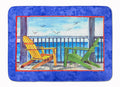 Adirondack Chairs Blue Memory Foam Kitchen Mat Machine Washable Anti-Fatigue Cushion Comfort Bath or Kitchen Rug