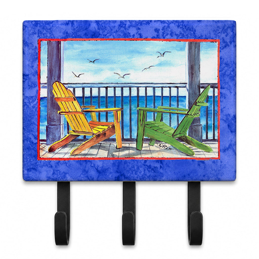 Adirondack Chairs Blue Leash or Key Holder Wall Hooks, Coat Rack Wall Mount, for Hanging Keys, Towels, Aprons, Leashes
