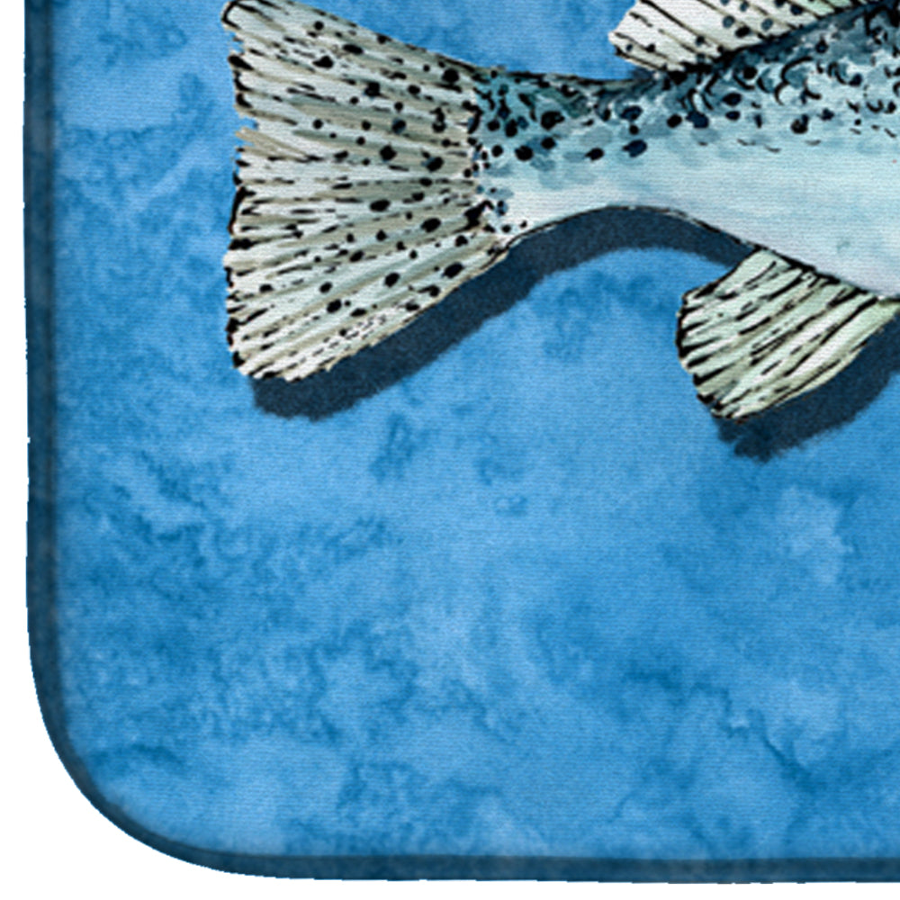 Fish - Trout Dish Drying Mat Absorbent Dish Drying Mat Pad for Kitchen Counter Dish Drainer Mat for Countertop, 14 x 21", Multicolor