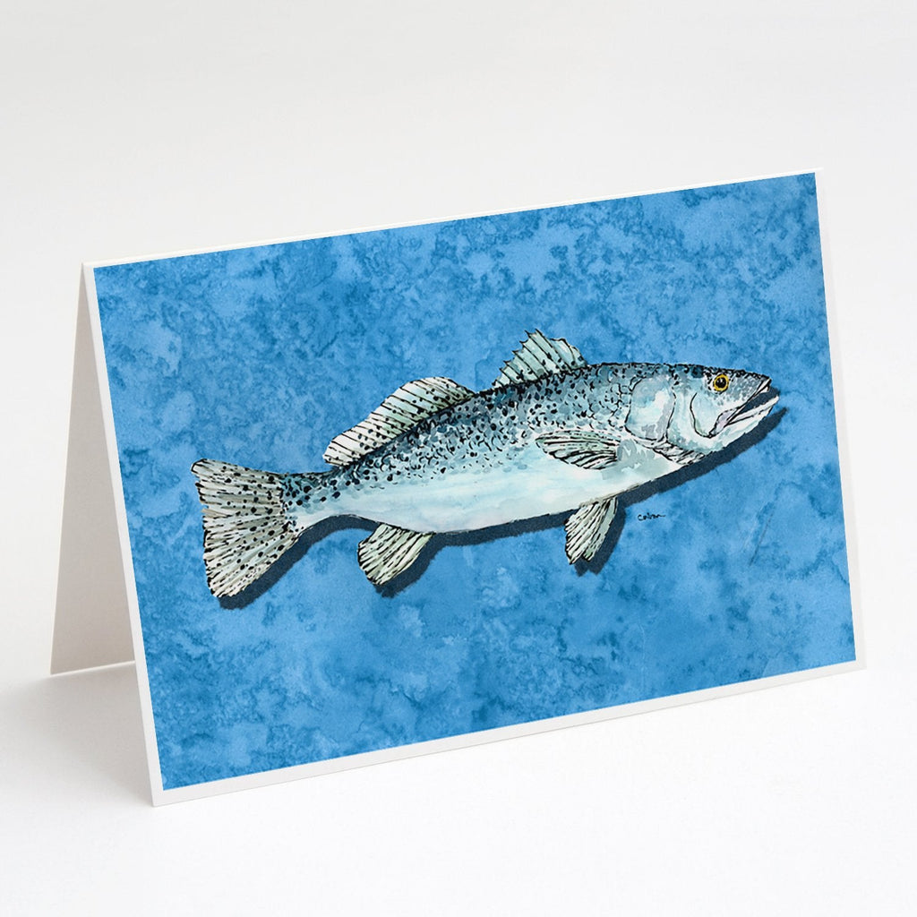 Fish - Trout Greeting Cards Pack of 8 Blank Cards with Envelopes Whimsical A7 Size 5x7