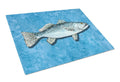 Fish - Trout Cutting Board Tempered Glass Kitchen Cutting Surface, Heat Resistant Chopping, Non-Slip Feet, Food Prep & Serving