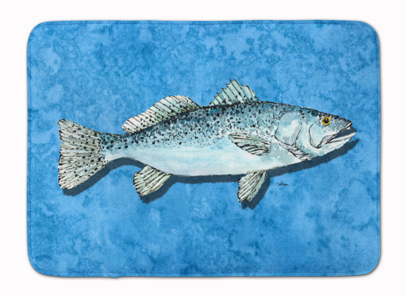 Fish - Trout Memory Foam Kitchen Mat Machine Washable Anti-Fatigue Cushion Comfort Bath or Kitchen Rug