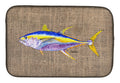 Fish - Tuna Dish Drying Mat Absorbent Dish Drying Mat Pad for Kitchen Counter Dish Drainer Mat for Countertop, 14 x 21", Multicolor