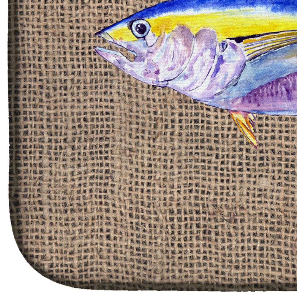 Fish - Tuna Dish Drying Mat Absorbent Dish Drying Mat Pad for Kitchen Counter Dish Drainer Mat for Countertop, 14 x 21", Multicolor