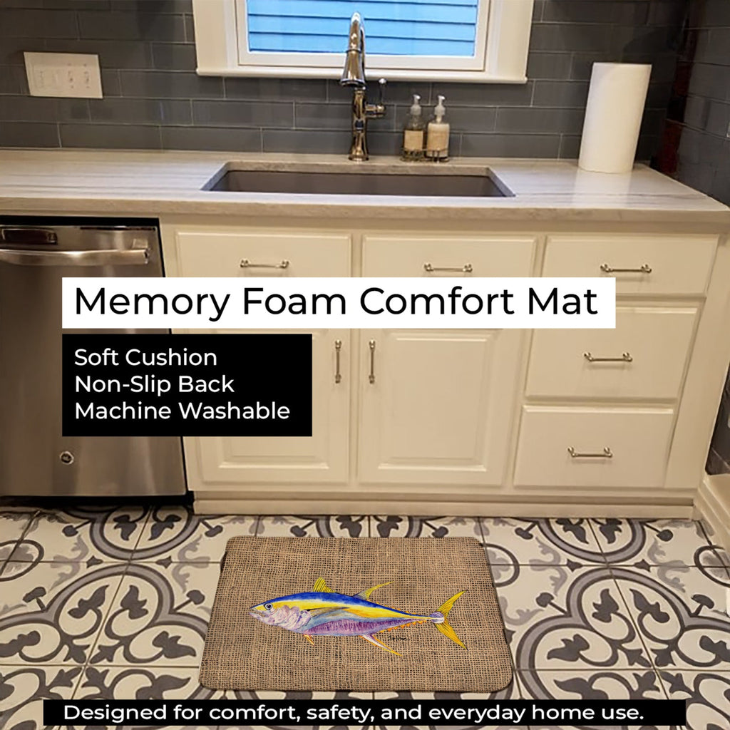 Fish - Tuna Memory Foam Kitchen Mat Machine Washable Anti-Fatigue Cushion Comfort Bath or Kitchen Rug