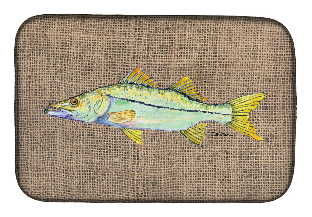 Fish - Snook Dish Drying Mat Absorbent Dish Drying Mat Pad for Kitchen Counter Dish Drainer Mat for Countertop, 14 x 21", Multicolor