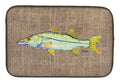 Fish - Snook Dish Drying Mat Absorbent Dish Drying Mat Pad for Kitchen Counter Dish Drainer Mat for Countertop, 14 x 21", Multicolor
