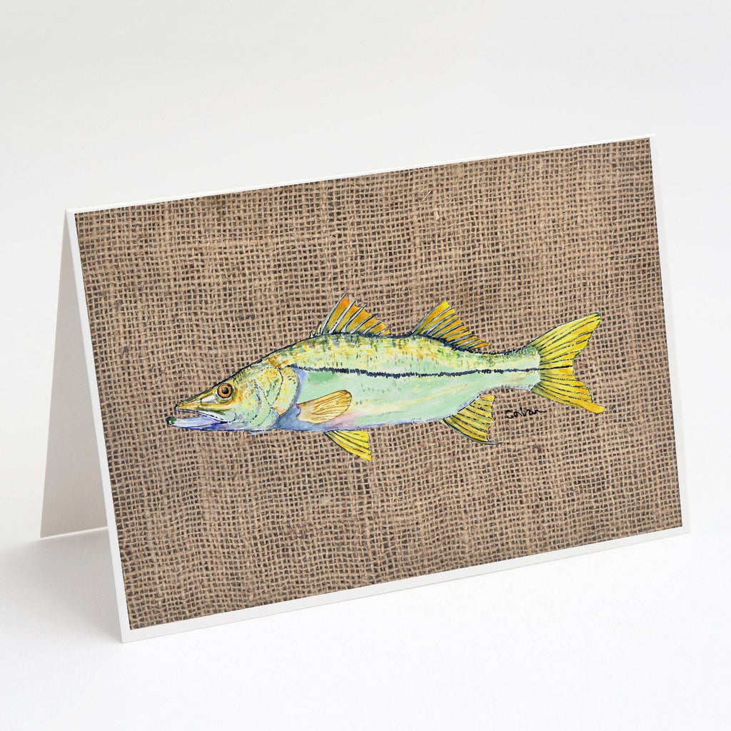 Fish - Snook Greeting Cards Pack of 8 Blank Cards with Envelopes Whimsical A7 Size 5x7