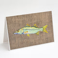 Fish - Snook Greeting Cards Pack of 8 Blank Cards with Envelopes Whimsical A7 Size 5x7