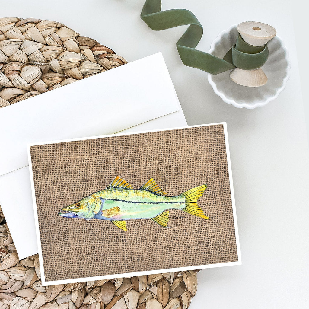 Fish - Snook Greeting Cards Pack of 8 Blank Cards with Envelopes Whimsical A7 Size 5x7