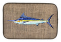 Fish - Marlin Dish Drying Mat Absorbent Dish Drying Mat Pad for Kitchen Counter Dish Drainer Mat for Countertop, 14 x 21", Multicolor