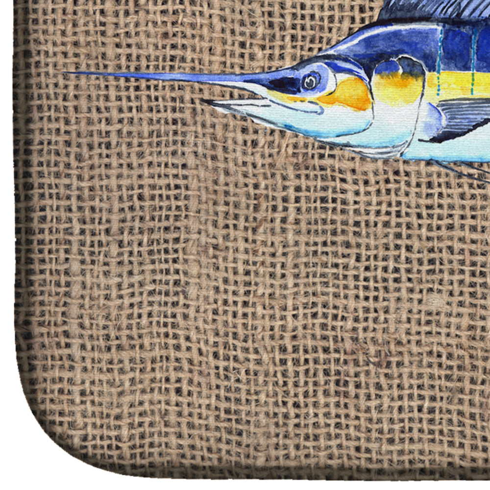 Fish - Marlin Dish Drying Mat Absorbent Dish Drying Mat Pad for Kitchen Counter Dish Drainer Mat for Countertop, 14 x 21", Multicolor