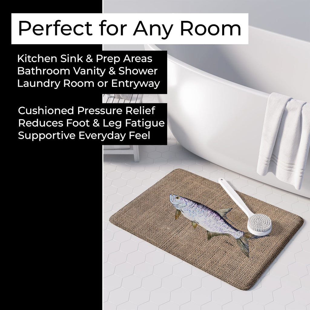 Fish - Tarpon Memory Foam Kitchen Mat Machine Washable Anti-Fatigue Cushion Comfort Bath or Kitchen Rug