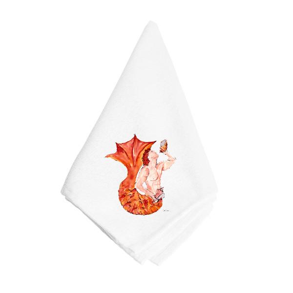 Red Headed Ginger Merman Napkin Cloth Washable, Soft, Durable, Table Dinner Napkins Cloth for Hotel, Lunch, Restaurant, Weddings, Parties