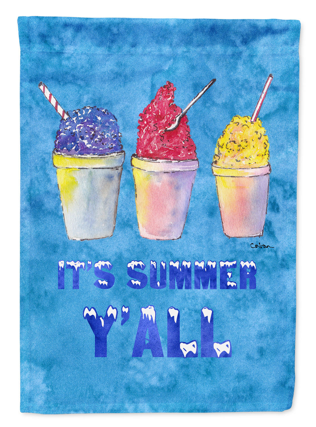 Snowballs and Snowcones House Flag 28x40 Porch Sleeve Pole Decorative Outside Yard Banner Artwork Wall Hanging, Polyester