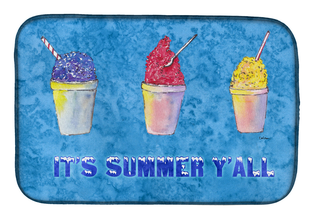 Snowballs and Snowcones Dish Drying Mat Absorbent Dish Drying Mat Pad for Kitchen Counter Dish Drainer Mat for Countertop, 14 x 21", Multicolor