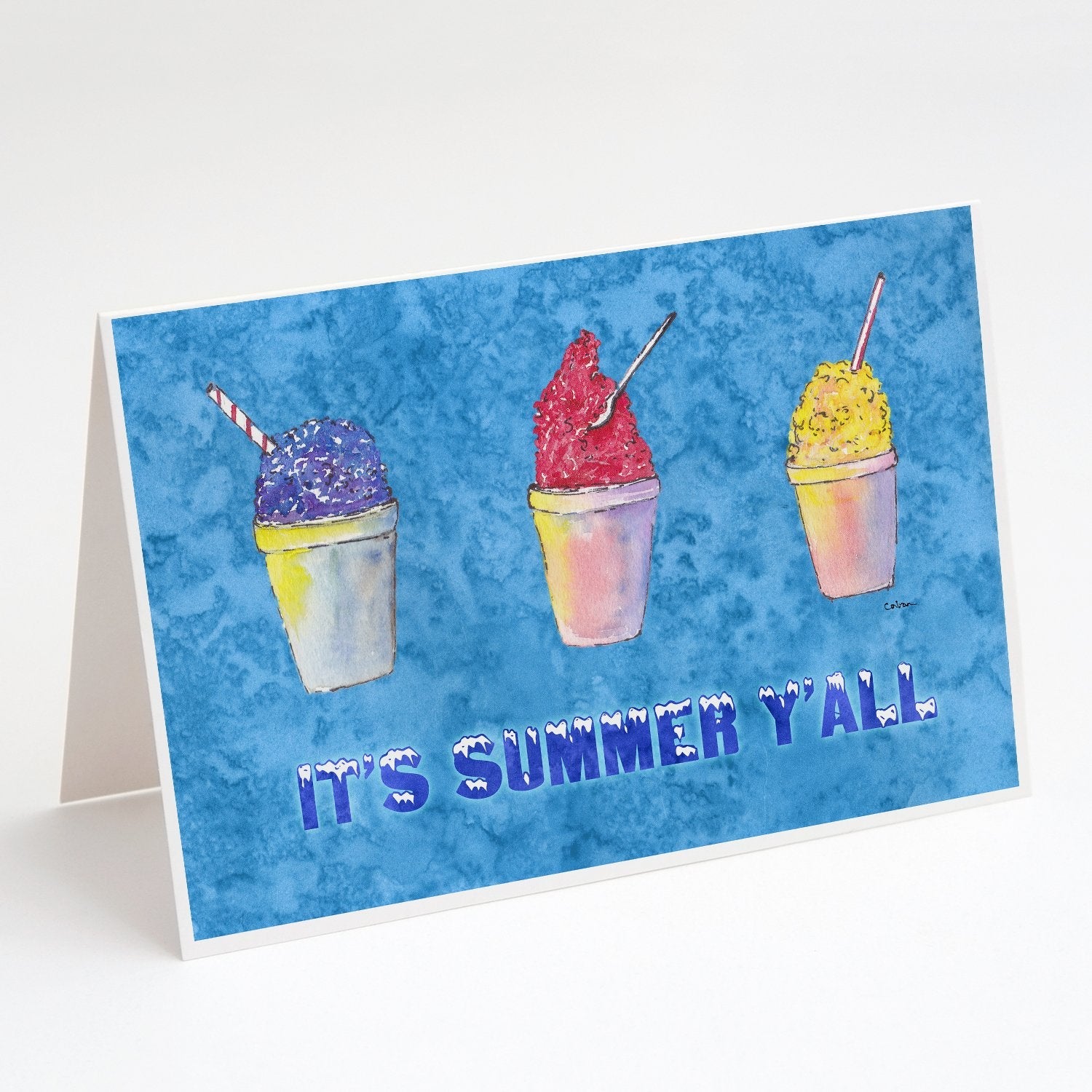 Snowballs and Snowcones Greeting Cards Pack of 8 Blank Cards with Envelopes Whimsical A7 Size 5x7