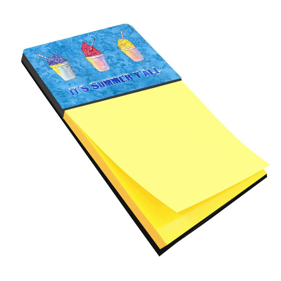 Snowballs and Snowcones Watercolor Sticky Note Holder Refillable Dispenser Desk Accessory 3x3 Pad Gift