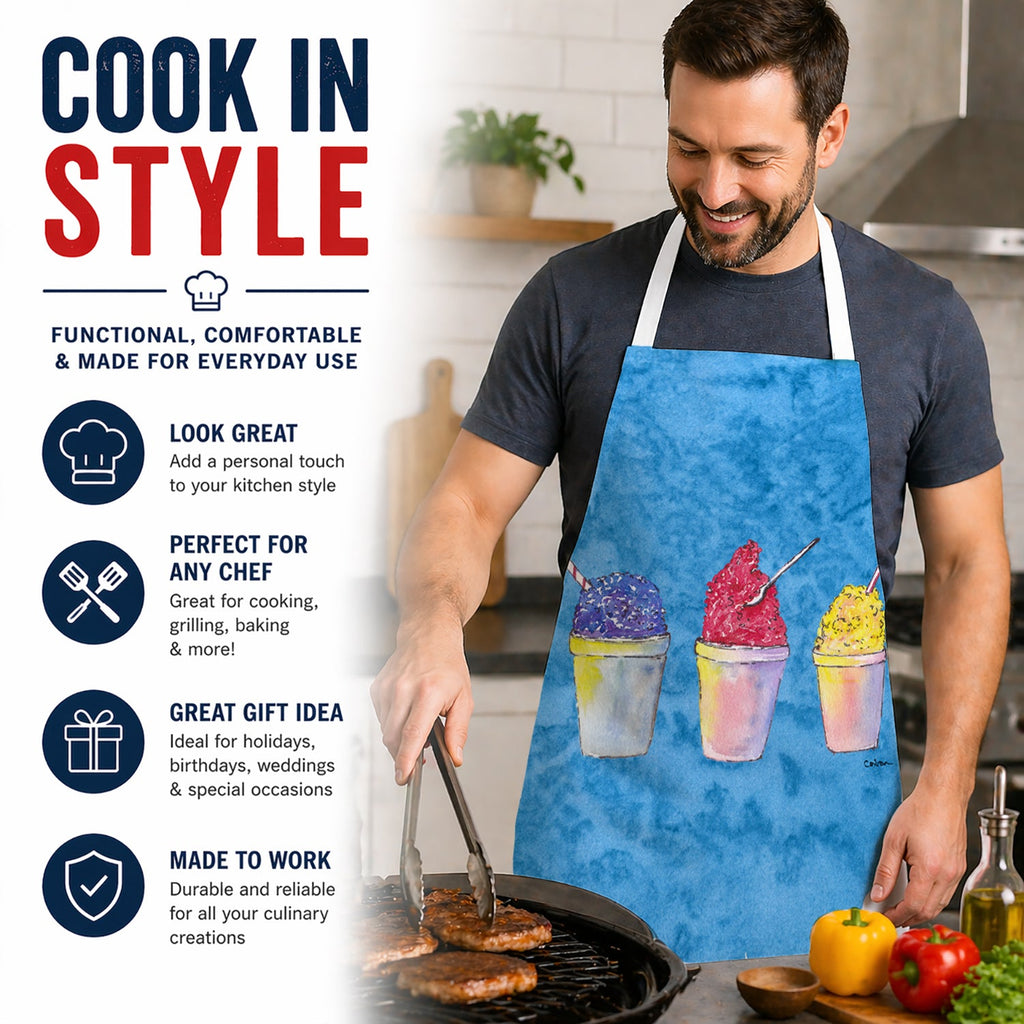 Snowballs and Snowcones Apron Cooking Kitchen Server Baking Crafts Gardening for Adult Women Men, Unisex, Large, Multicolor