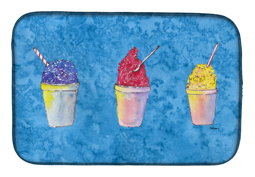Snowballs and Snowcones Dish Drying Mat Absorbent Dish Drying Mat Pad for Kitchen Counter Dish Drainer Mat for Countertop, 14 x 21", Multicolor