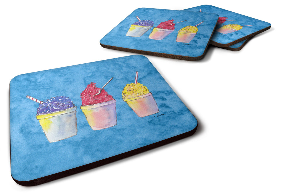 Snowballs and Snowcones Foam Coasters Set of 4 Cup Coasters for Indoor Outdoor, Tabletop Protection, Anti Slip, Mouse pad Material