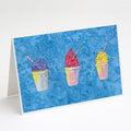 Snowballs and Snowcones Greeting Cards Pack of 8 Blank Cards with Envelopes Whimsical A7 Size 5x7