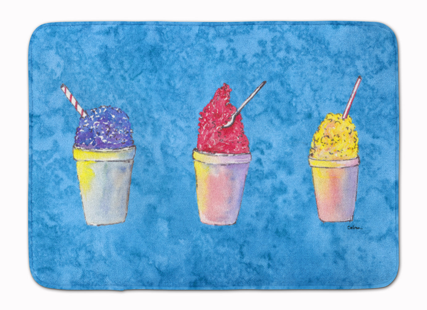 Snowballs and Snowcones Memory Foam Kitchen Mat Machine Washable Anti-Fatigue Cushion Comfort Bath or Kitchen Rug