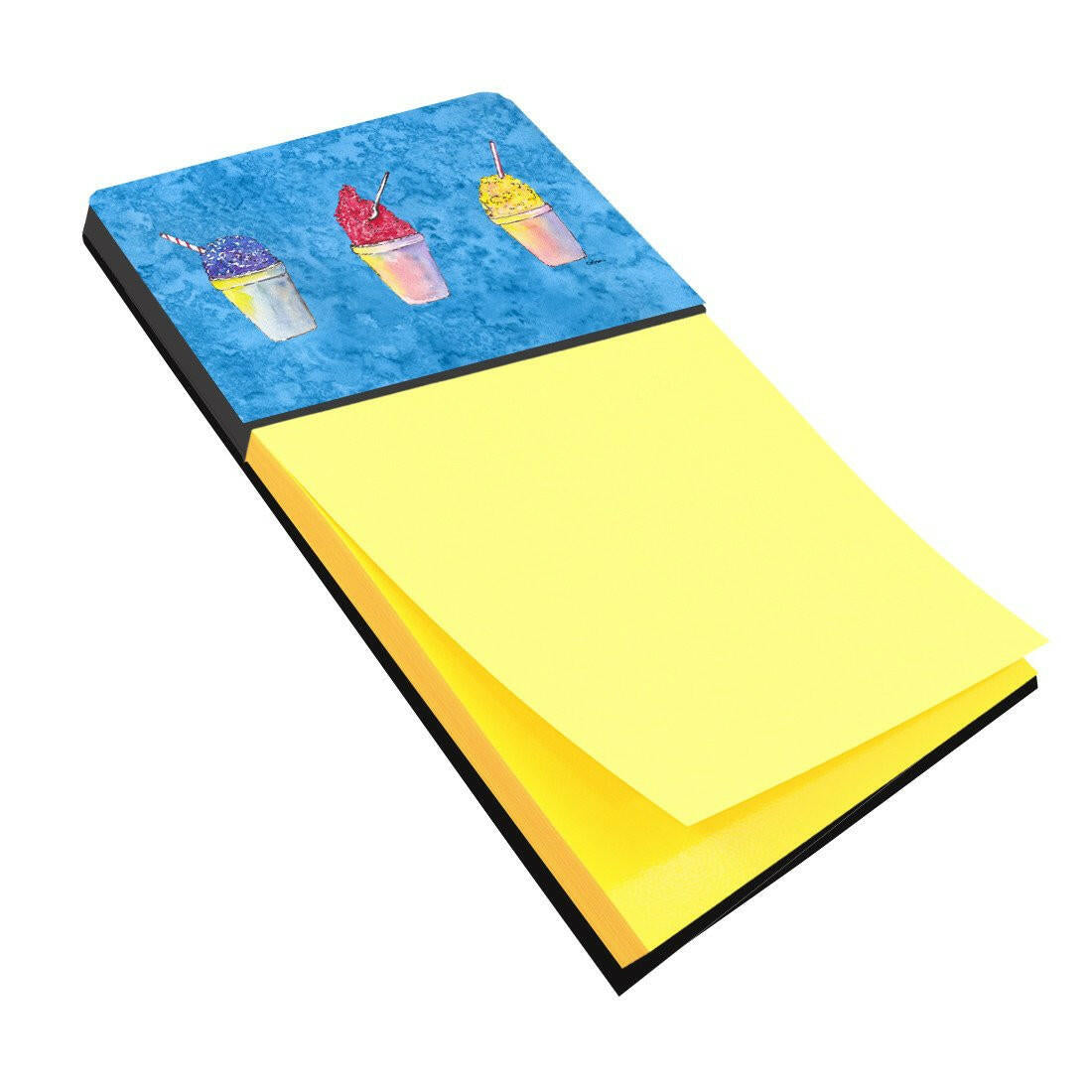 Snowballs and Snowcones Watercolor Sticky Note Holder Refillable Dispenser Desk Accessory 3x3 Pad Gift