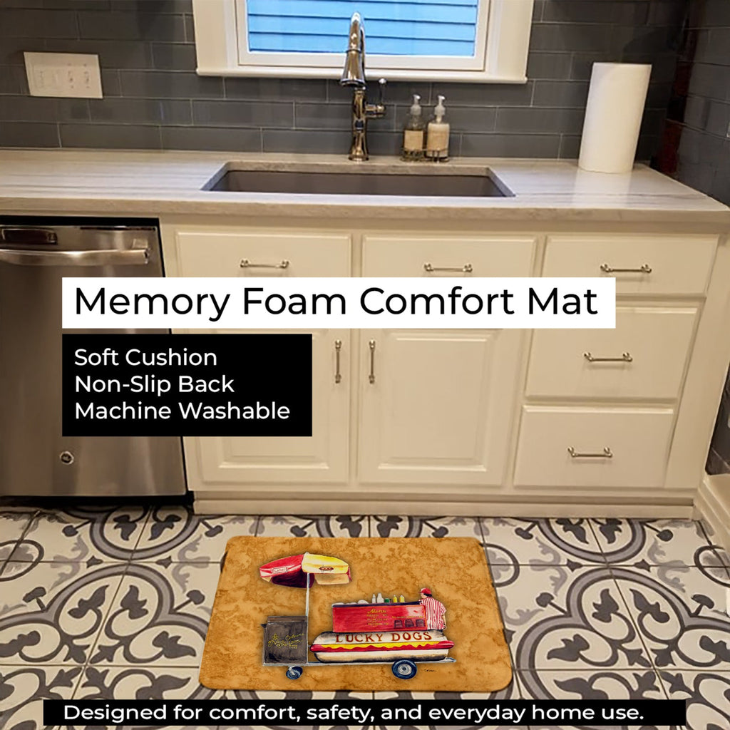 Hot Dog Memory Foam Kitchen Mat Machine Washable Anti-Fatigue Cushion Comfort Bath or Kitchen Rug