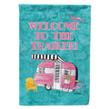 Welcome to the Trailer  Retro Glamping Trailer House Flag 28x40 Porch Sleeve Pole Decorative Outside Yard Banner Artwork Wall Hanging, Polyester