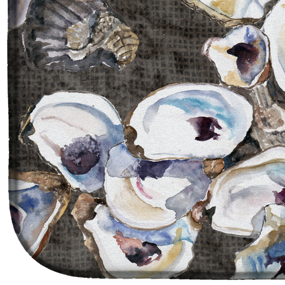 Oysters Dish Drying Mat Absorbent Dish Drying Mat Pad for Kitchen Counter Dish Drainer Mat for Countertop, 14 x 21", Multicolor