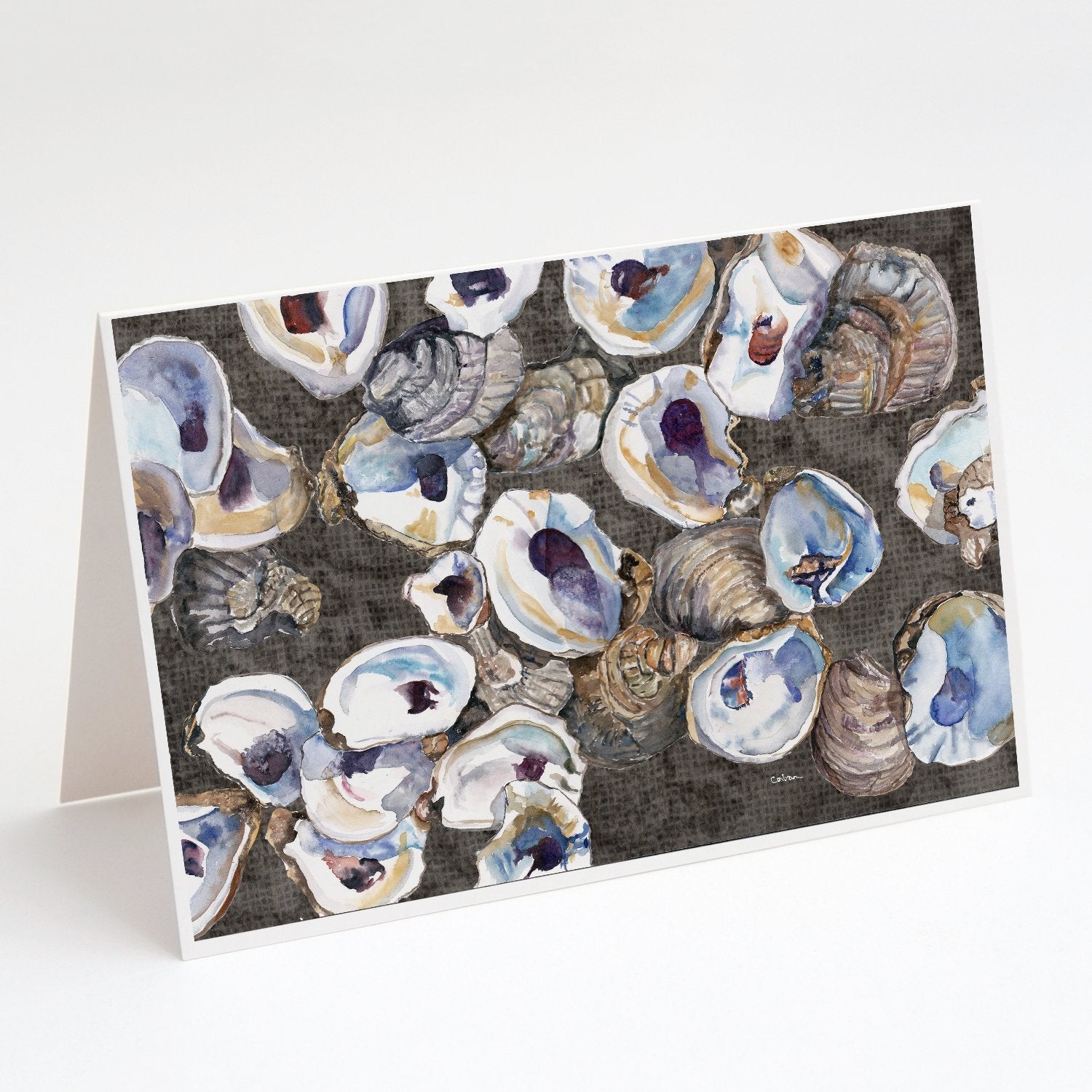 Oysters Greeting Cards Pack of 8 Blank Cards with Envelopes Whimsical A7 Size 5x7