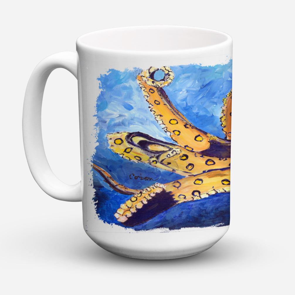 Octopus Ceramic Coffee Mug 15 oz Decorative Large C Handle Mug Cup for Tea, Cocoa Hot Chocolate