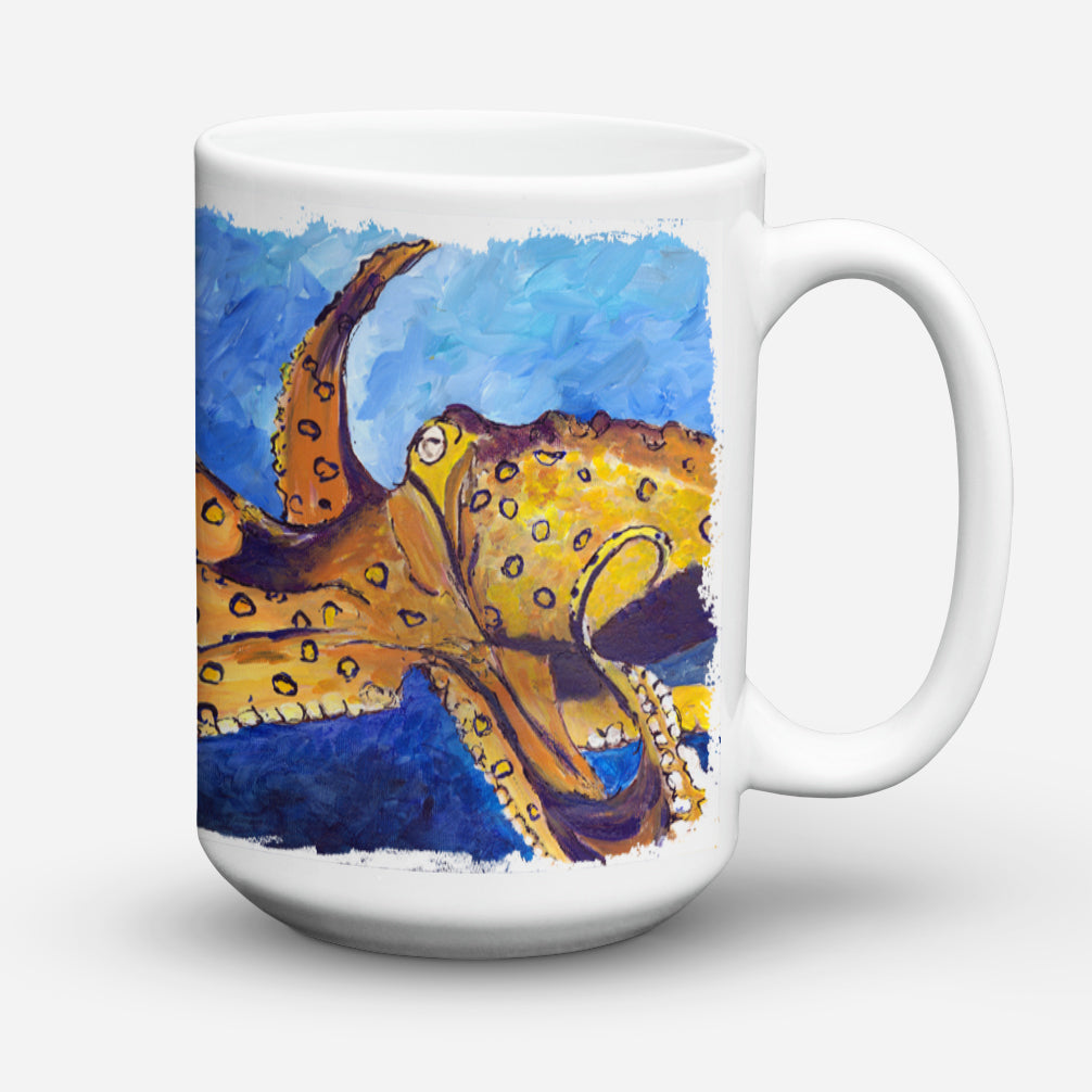 Octopus Ceramic Coffee Mug 15 oz Decorative Large C Handle Mug Cup for Tea, Cocoa Hot Chocolate