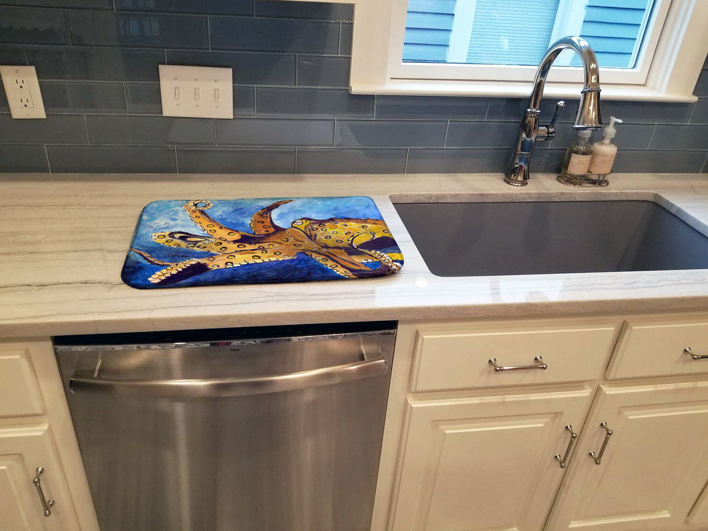 Octopus Dish Drying Mat Absorbent Dish Drying Mat Pad for Kitchen Counter Dish Drainer Mat for Countertop, 14 x 21", Multicolor