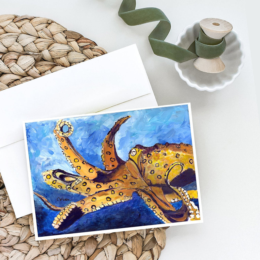 Octopus Greeting Cards Pack of 8 Blank Cards with Envelopes Whimsical A7 Size 5x7