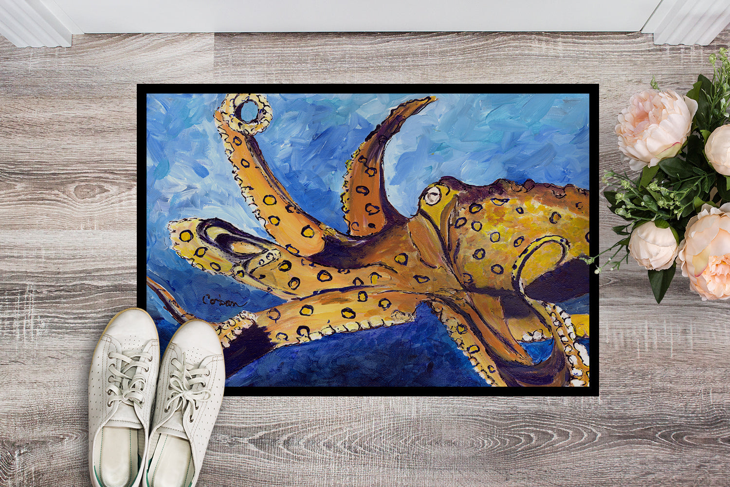 Octopus Doormat Indoor Outdoor 24H X 36W Front Door Mat Rugs for Entryway, Non Slip Washable Low Pile,