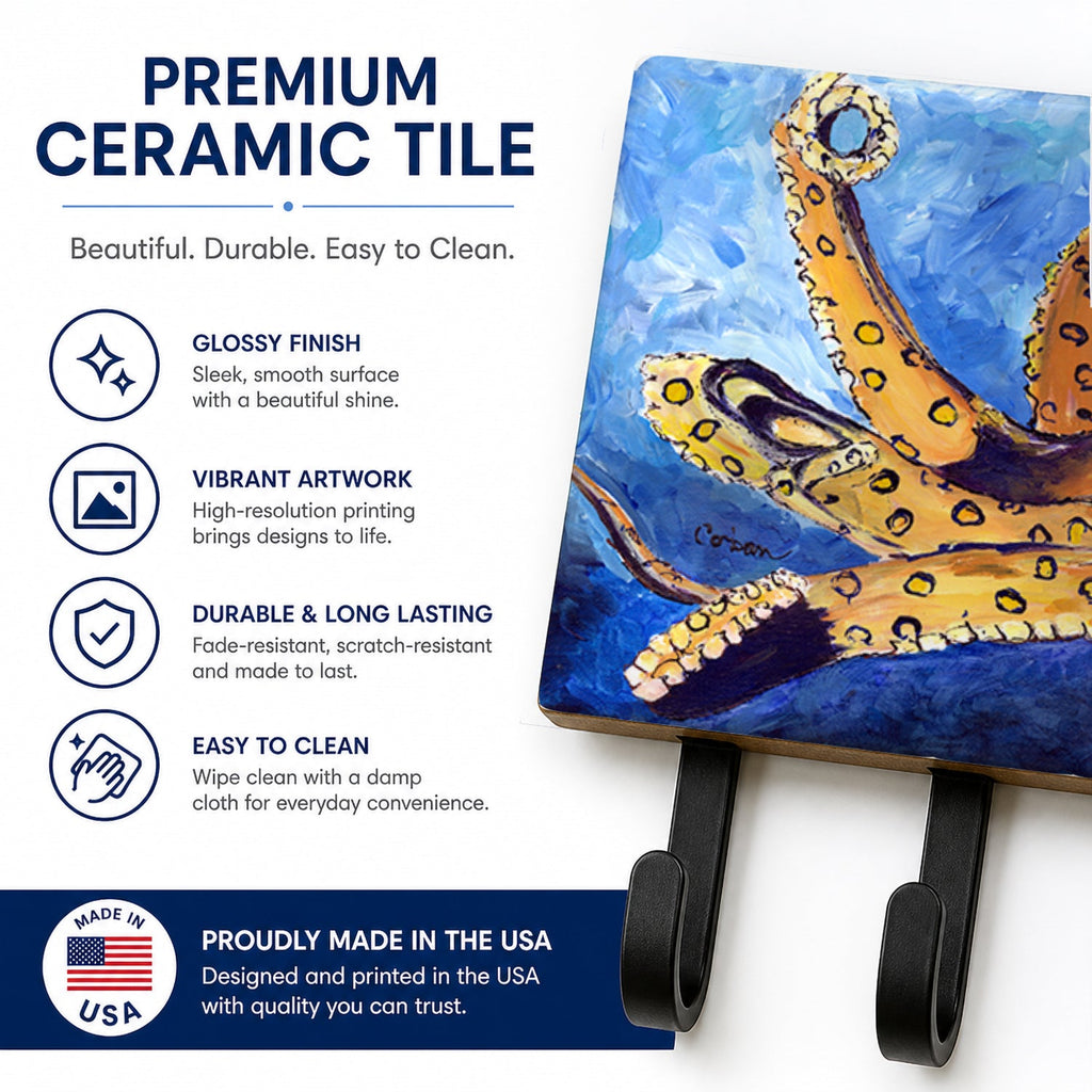 Octopus Leash or Key Holder Wall Hooks, Coat Rack Wall Mount, for Hanging Keys, Towels, Aprons, Leashes
